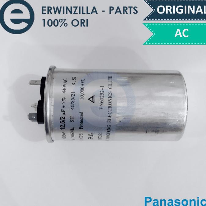 #####] Dual Kapasitor Kompresor 12.5 uF & 2 uF AC 1/2 PK Panasonic Model R32