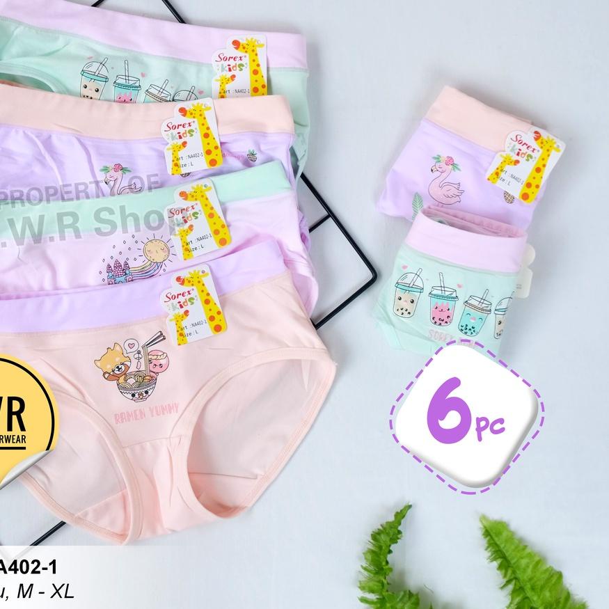 ➲ [ 6pc ] CD ANAK SOREX NA 402-1 Kids | Celana Dalam Anak Remaja Perempuan / na402 - Bwr ✩