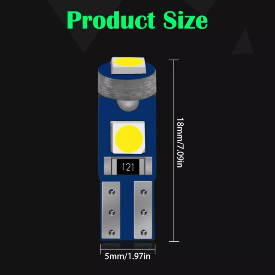 Lampu Led T5 Speedometer Dashboard Mobil Motor SMD 1210 3 Titik Mata