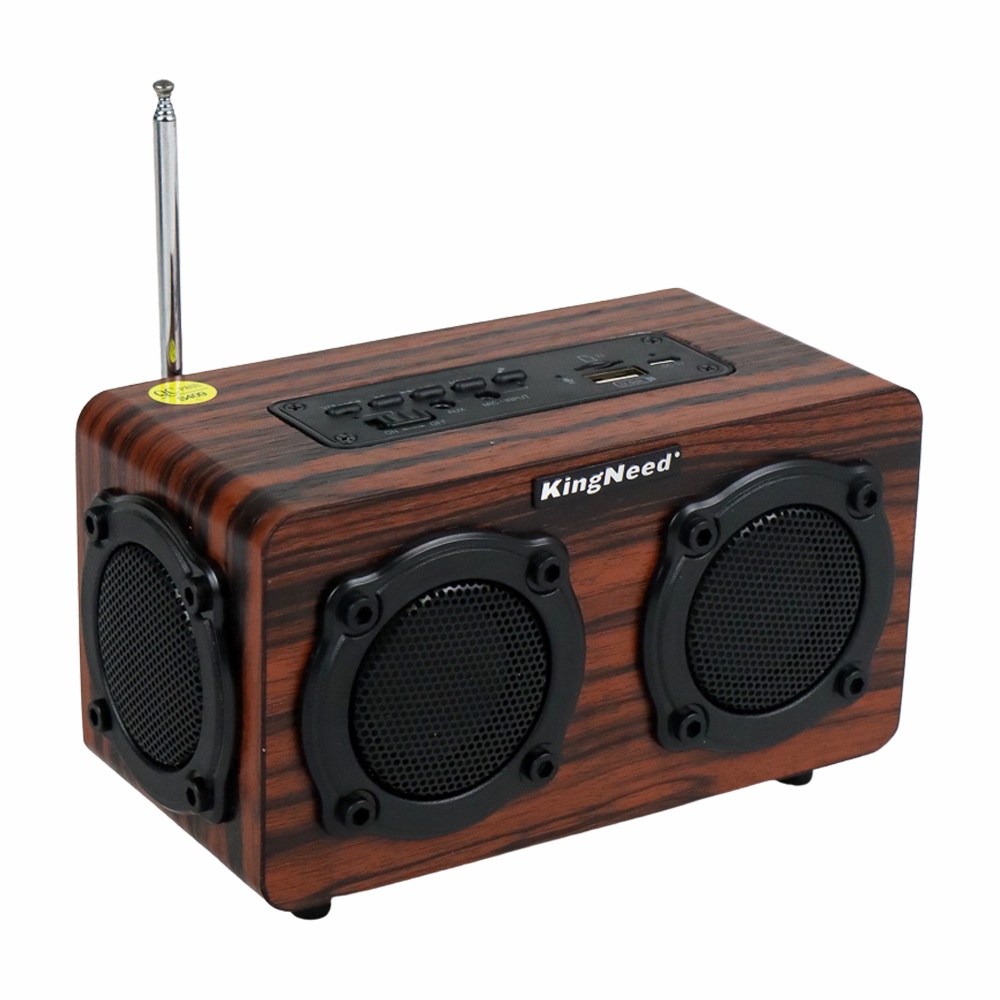 Kingneed Bluetooth Speaker FM Radio Wood Design - S409