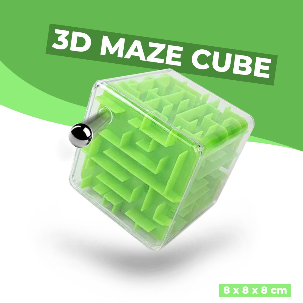 3D Maze Labyrinth Speed Puzzle Cube - 6173 - OMTHM5GR Green