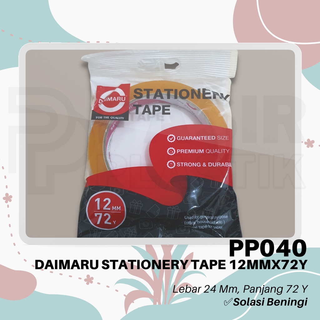 

Daimaru Stationery Tape 12Mmx72Y || PP040 || Solasi Benng