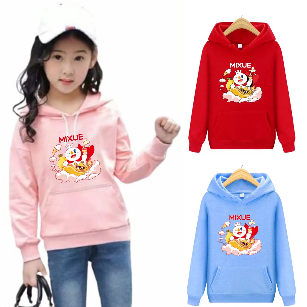 FenishaStore MIXUE ICE CREAM VIRAL Sweater Hoodie Anak Kantong Depan Usia 4-14Tahun Bisa Bayar Ditempat COD