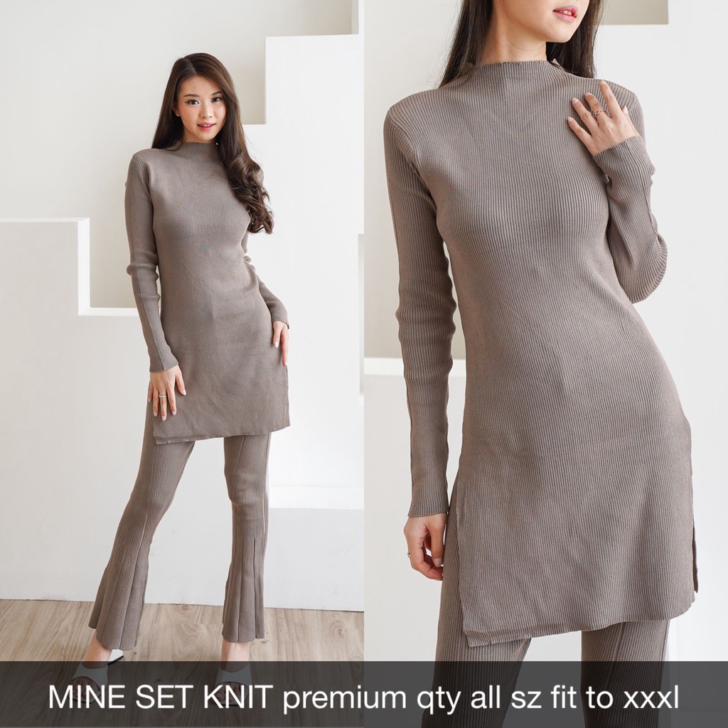 BAJU SET WANITA MINE SET KNIT IMPORT