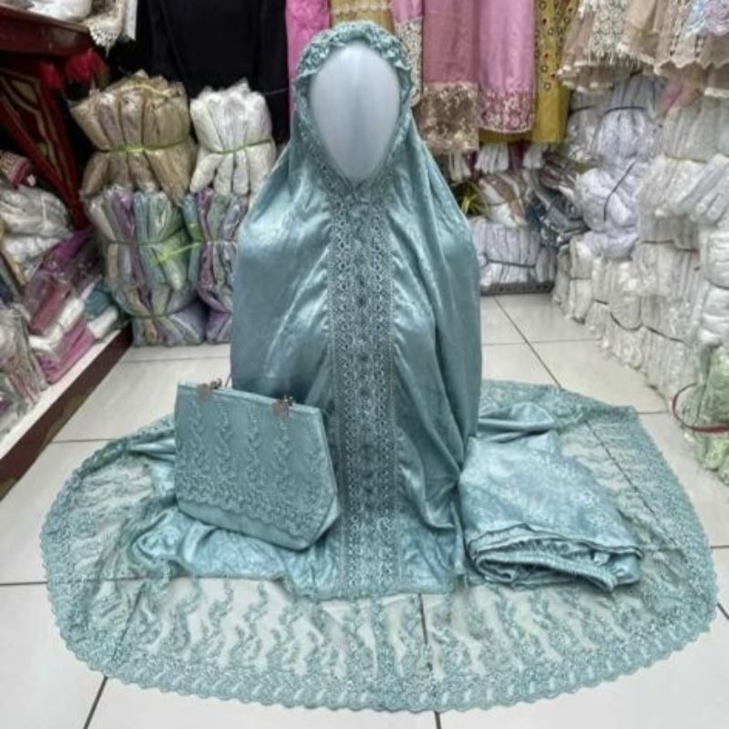 MUKENA PRADA MAWAR  TAS BEHEL / MUKENA PRADA SEROJA TAS BEHEL/MUKENA PRADA PREMIUM/MUKENA PRADA TERBARU/MUKENA TELARIS