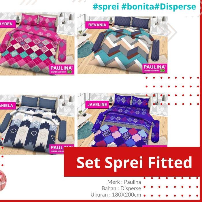 ♣ RC Bonita Sprei Paulina Dispers 3D Flat King Size  cm New Desain Motif Rahayu Justine Nabila Marib