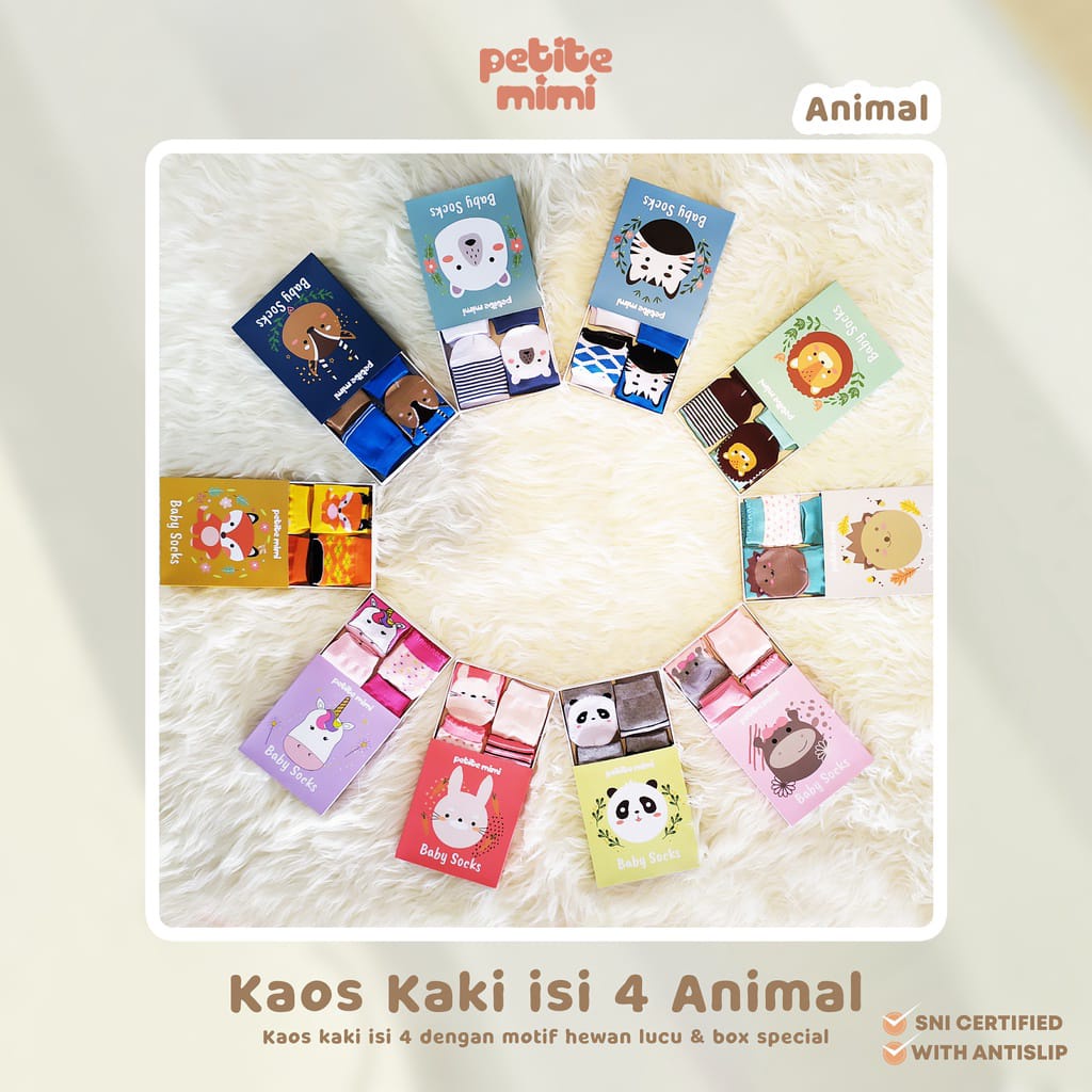 KAOS KAKI PETITE MIMI 4PCS BOX (BOY/GIRL)