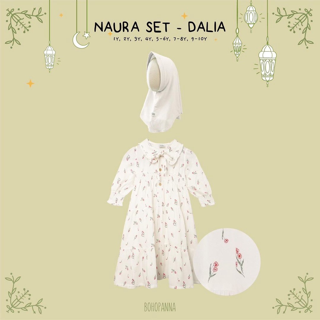 Bohopanna Naura Set / Dress Anak Perempuan Raya Collection