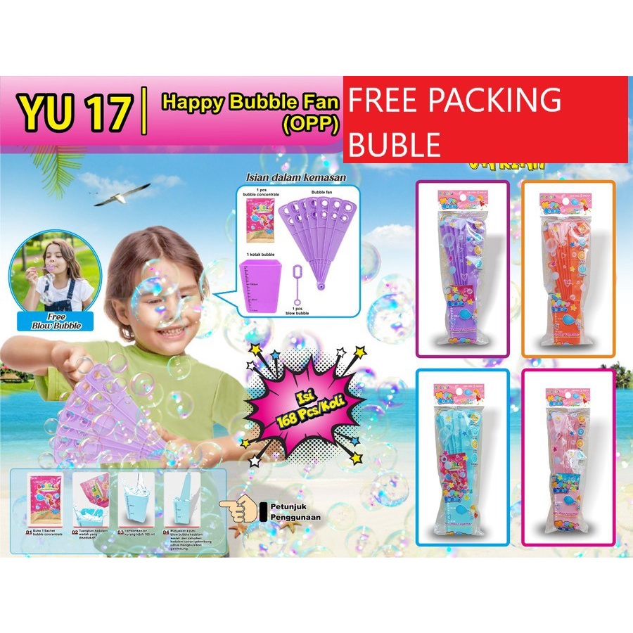 Lucky88toys ⭐⭐⭐⭐⭐Mainan Anak Seru  Gelembung Busa Sabun Kipas Babel - Happy Bubble Fun YU-17 - Mainan Outdoor dan indoor