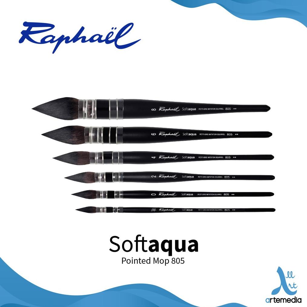 

Kuas Lukis Raphael 805 Wash Mop Softaqua Synthetic Brush Short Handle