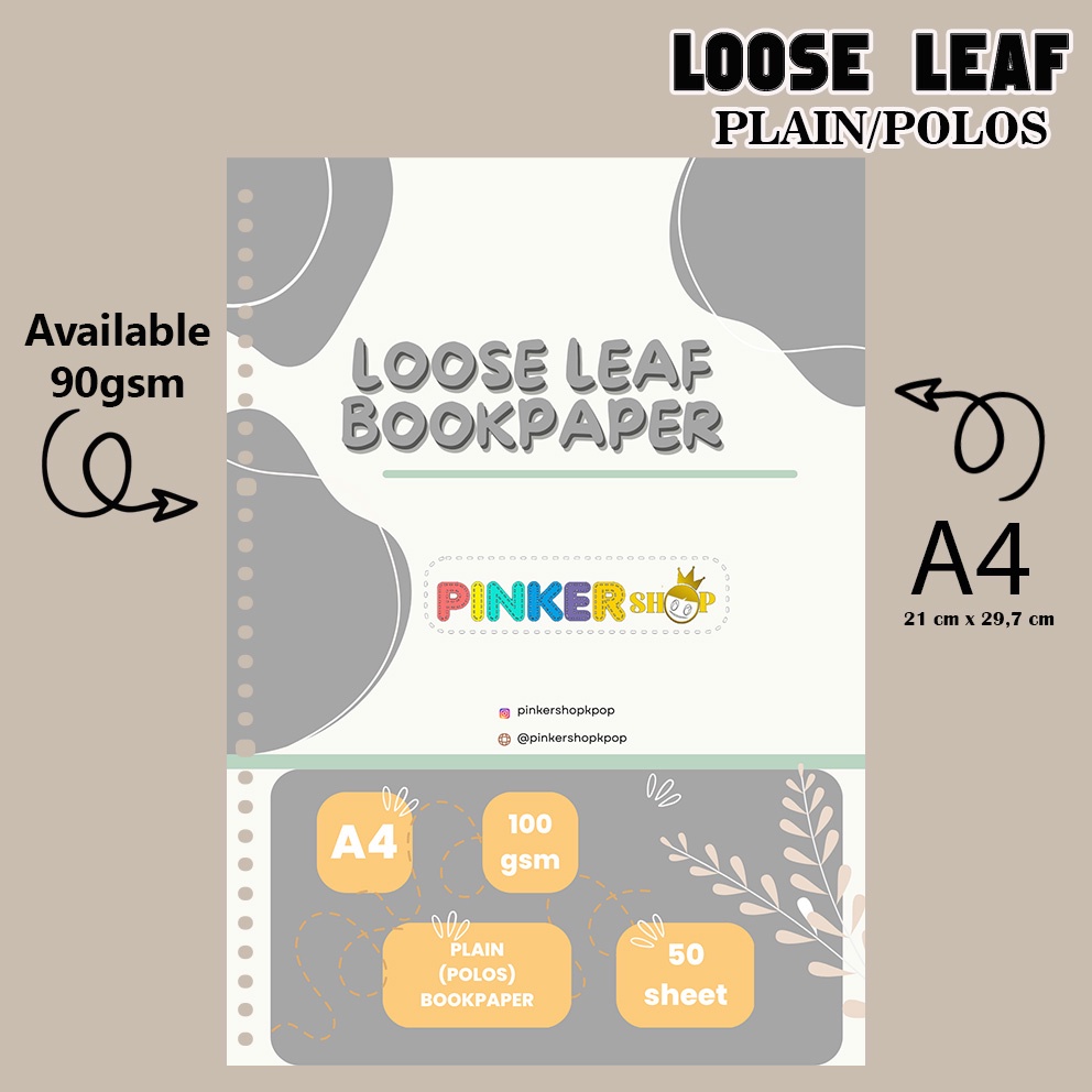 A4 Bookpaper Loose Leaf - POLOS Bookpaper 90gsm by pinkershop