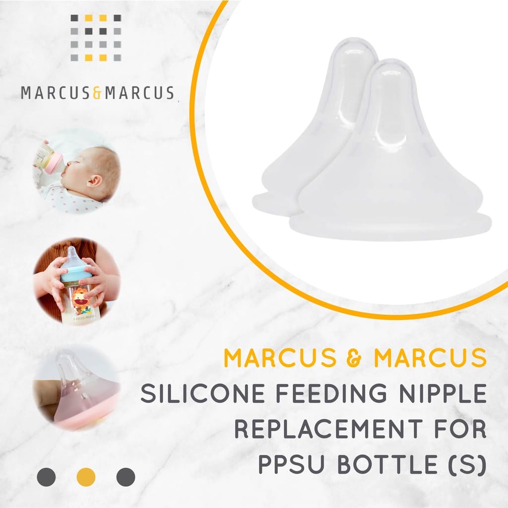 Marcus &amp; Marcus NU05 Silicone Feeding Nipple Replacement For PPSU Bottle (S) - Nipple Dot