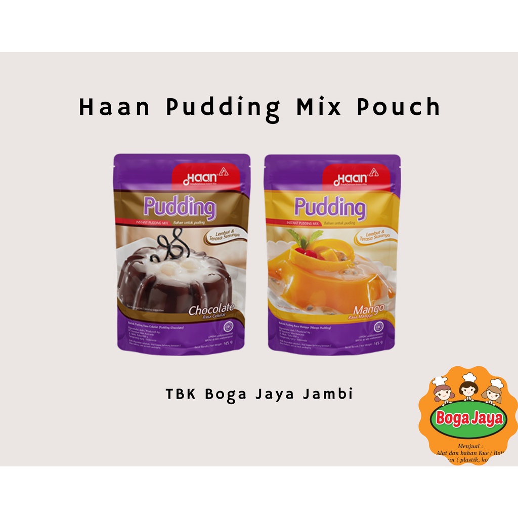 

HAAN PUDDING MIX POUCH CHOCOLATE/MANGO[KEMASAN 145gr]