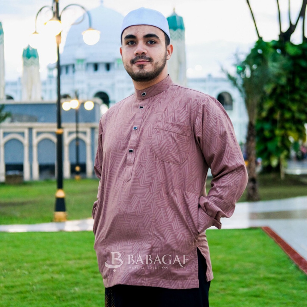 Koko Melayu Embos Babagaf Premium Baju Pria Dewasa Manset