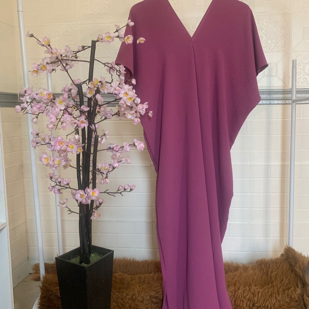 Long Dress Square Cringkle Airflow | Gamis Crinkle Atasan Muslimah-L.DRESS LAVENDER