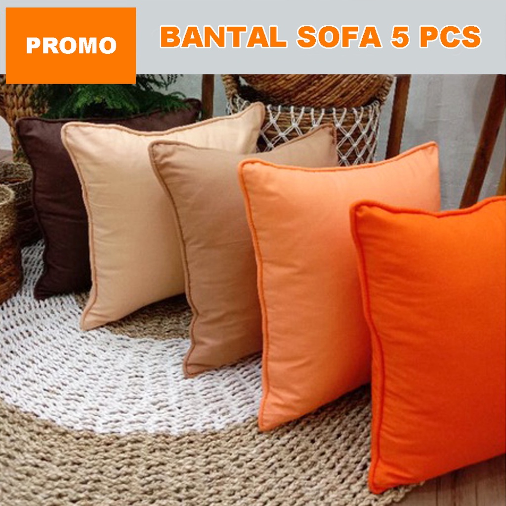 [✅COD] Bantal Sofa Kursi 40x40 (Isi 5 Pcs) Cushion Pillow Bahan Dakron Empuk Lapis Kain Katun Perlengkapan Home Decor Dekorasi Sofabed Ruang Tamu Rumah Minimalis Mewah Aneka Warna Polos