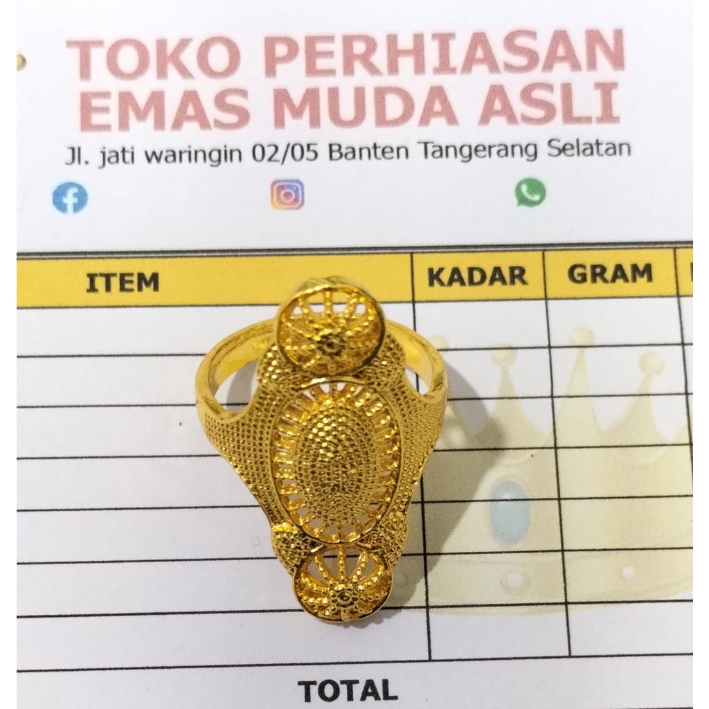 cincin emas asli berat 5grm kadar700 dapat surat dari toko