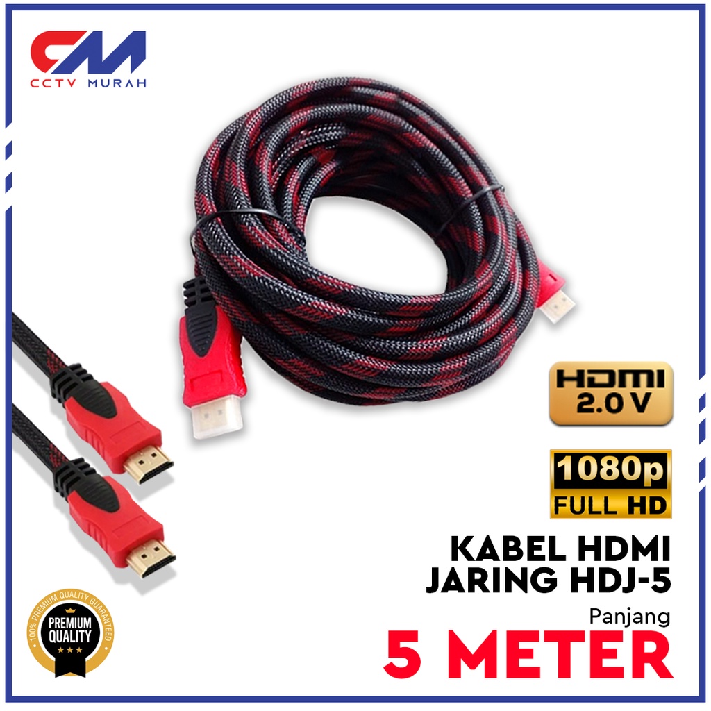 Kabel HDMI 5 Meter || Type KB-SJ550 Versi 1.4 || HDMI Kabel Serat Jaring