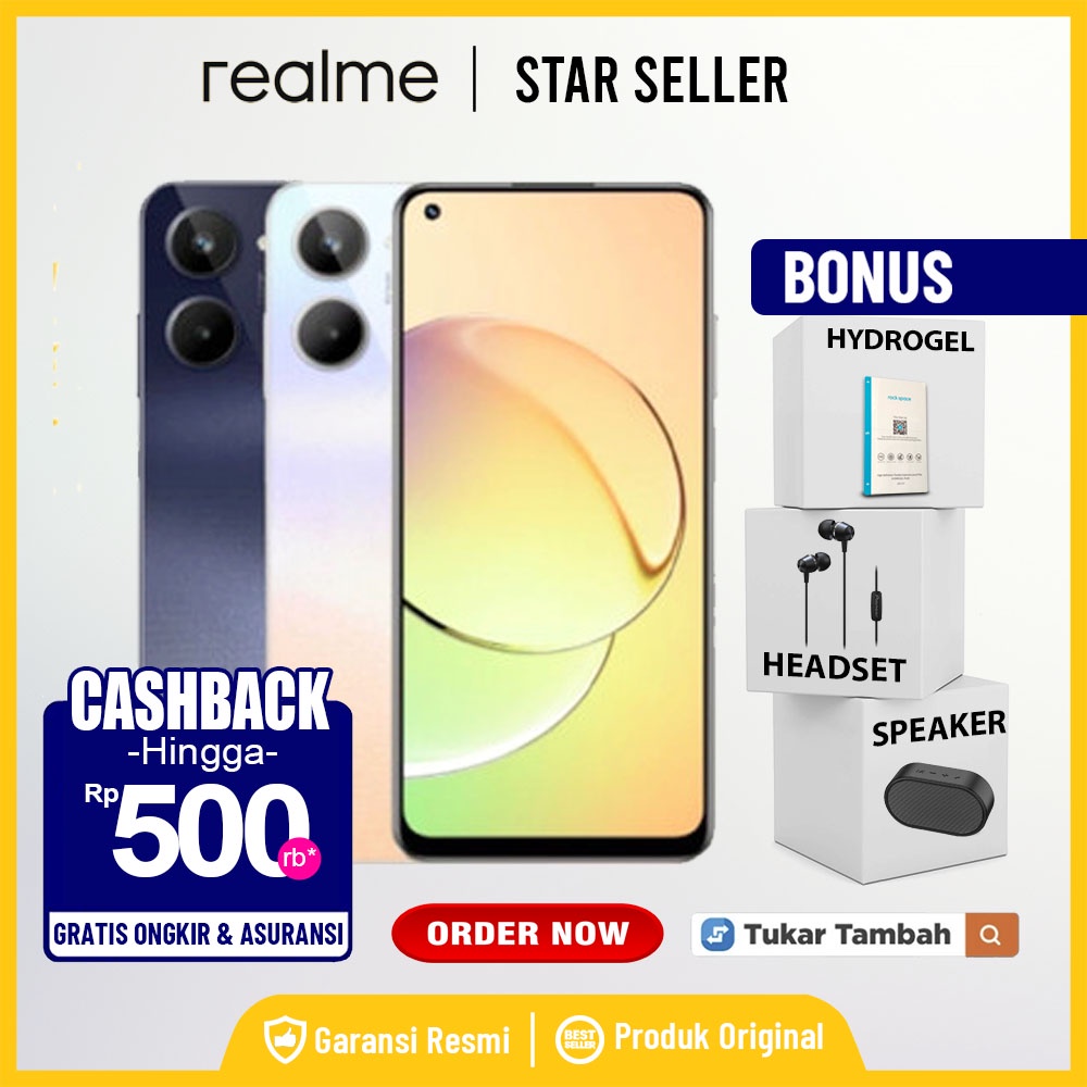 Handphone Realme 10 8/256GB 8/128GB Garansi Resmi Realme 10 8 GB 256 GB 8 GB 128 GB Not C11 C25S C25Y C30S C31 C33 C35 C55 10 Pro