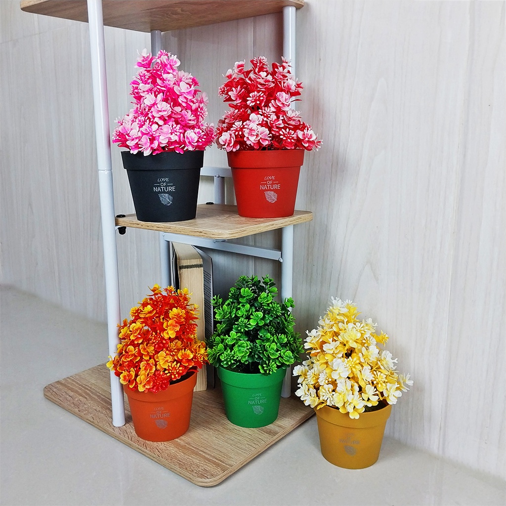 Tanaman Hias Plastik Ornamen Pot Bonsai Pajangan Bunga Hias Imitasi Dekorasi Rumah Artificial Flower Satu7an PBP143