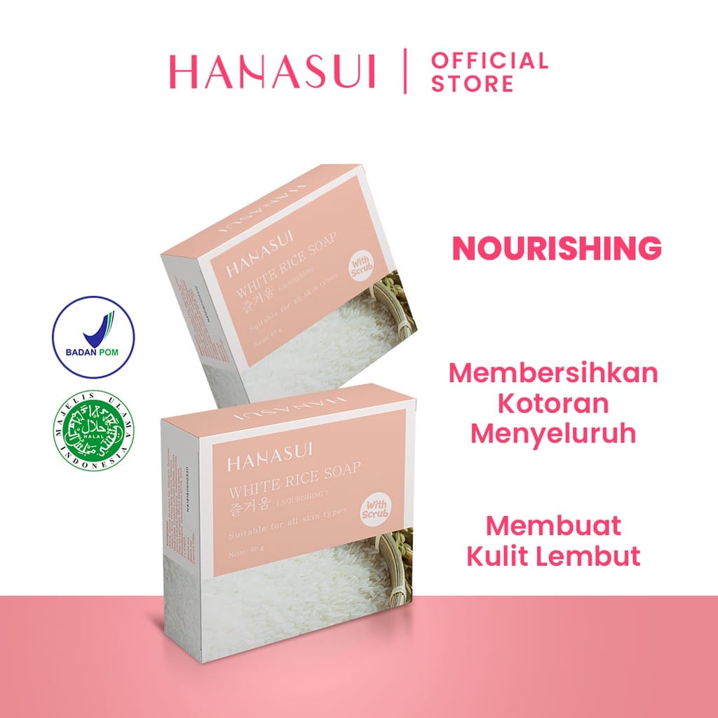 HANASUI Bar Soap | Sabun Batang White Rice | Aloe Vera | Coffee | Bamboo Charcoal - 30gr | 60gr