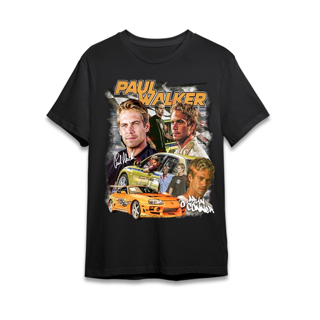 Kaos Paul Walker Baju Tshirt Vintage Aesthetic Riding Pria Wanita Unisex