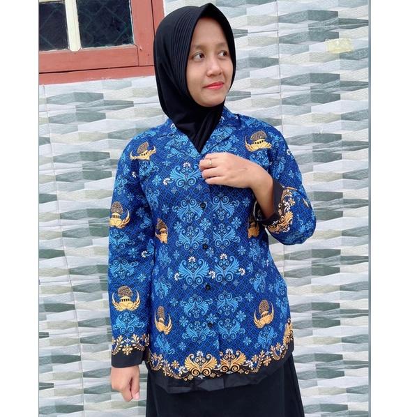 TERBAIK Batik korpri terbaru 2022 WANITA Bahan Katun Halus C40S / kemeja batik korpri cewek terbaru 