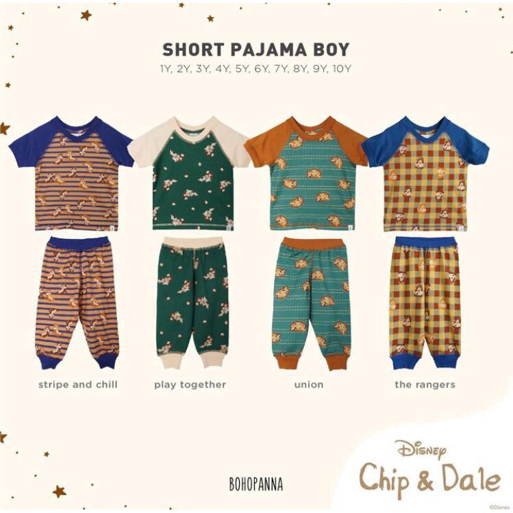 BOHOPANNA SHORT PAJAMA BOY - PIYAMA ANAK 1-10 TAHUN