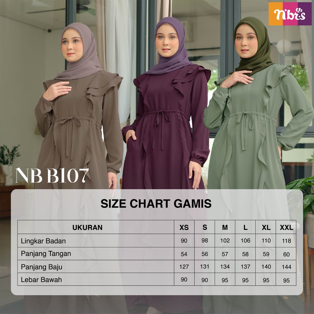 Nibras Gamis NB B107 Bahan Laviska Dress Fashion Muslimah Simpel by Nibras bisa COD