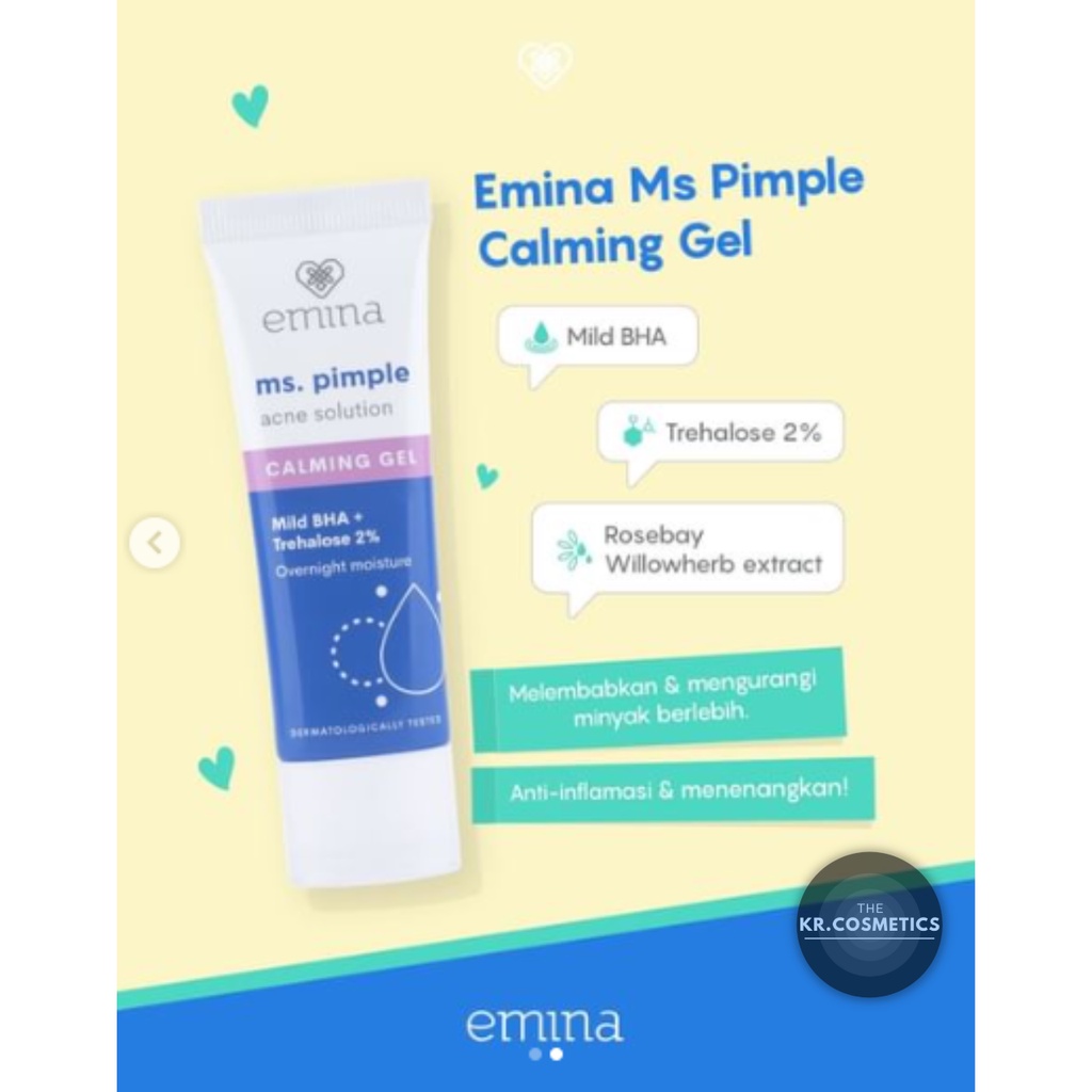 Emina Ms. Pimple Acne Solution Calming Gel Pelembab Malam Hari Atasi Jerawat 20 ml