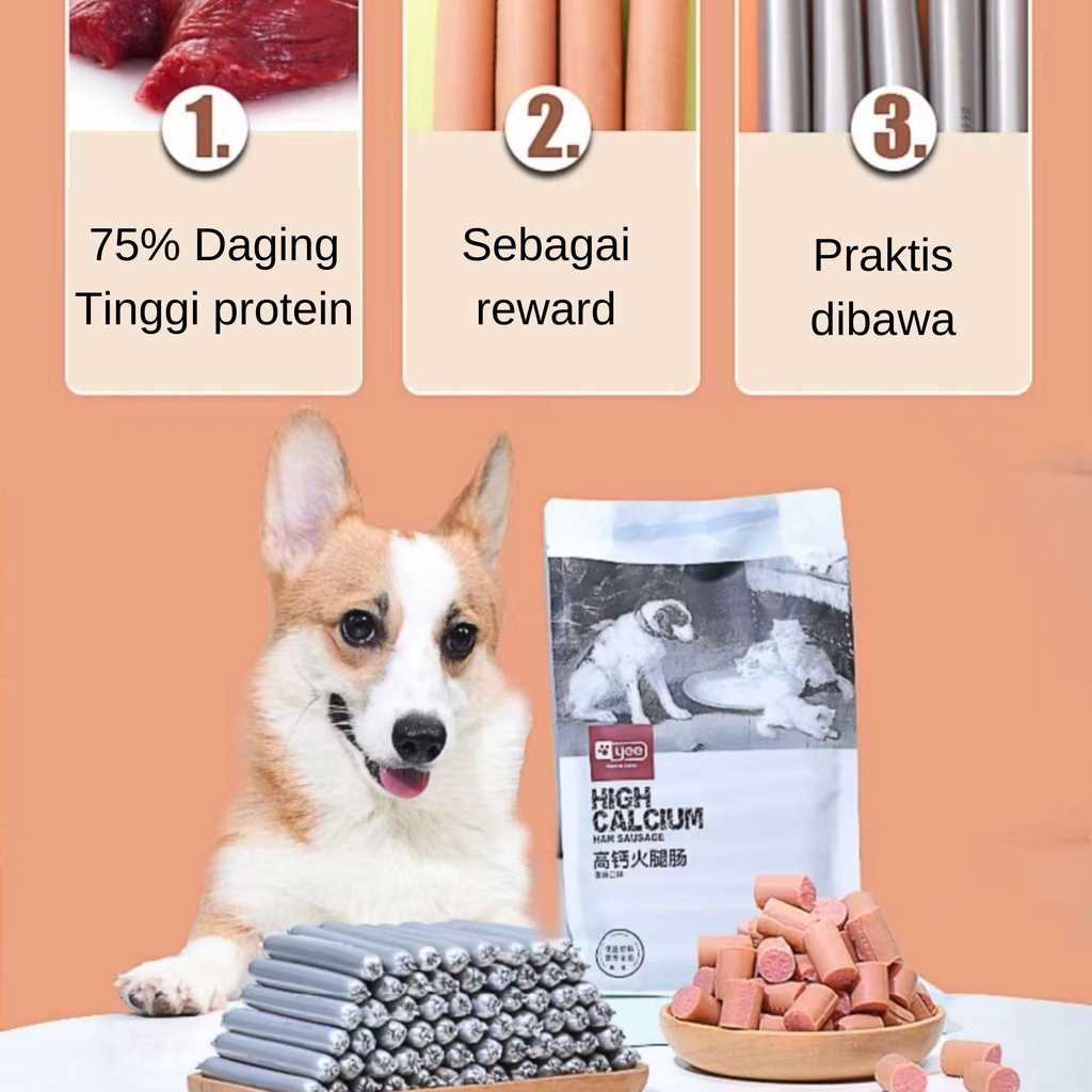 [PREMIUM] Sosis Daging Ayam dan Blueberry Cemilan Snack Anjing dan Kucing Anabul 15 gram / Ham Meat Sausage with Blueberry Recipe for Pet Dog and Cat