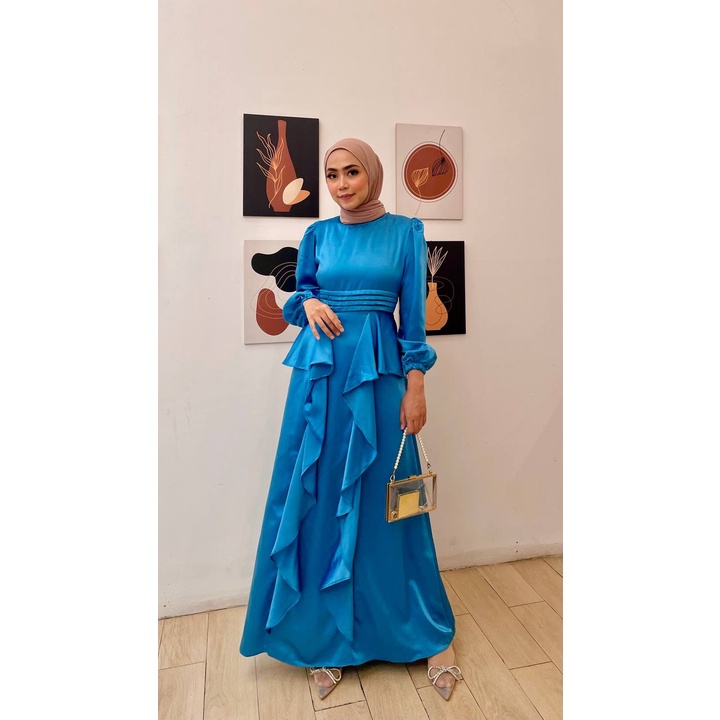 Talita Long Dress Baju Kondangan Gamis Pesta Wudhu Friendly Gaun Prewedding Seragam Bridesmaid