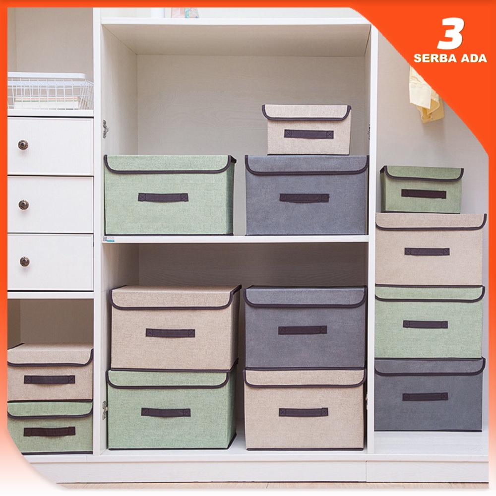 Keranjang Lipat Serbaguna Besar / Storage Box Organizer / Kotak Penyimpanan Serbaguna  / Tempat Penyimpanan Serbaguna / Storage box 2in1 / Wadah Penyimpanan