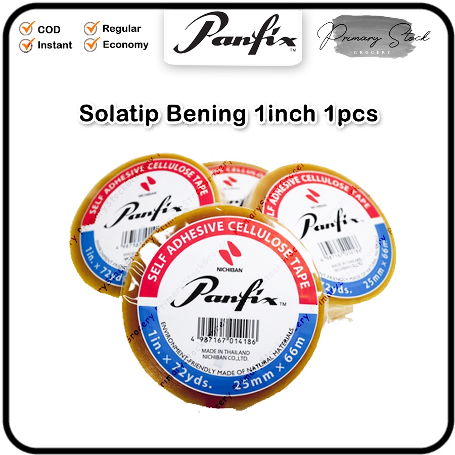 

Panfix Isolasi 1 inch 25 mm 72 yard Transparan Kuning Solatip Lakban Solatip
