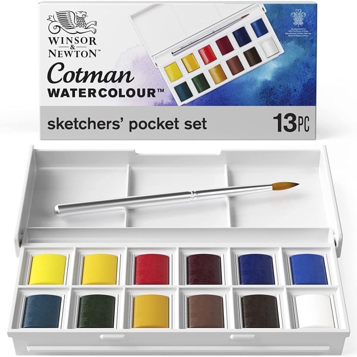 

Terlaris Winsor & Newton Cotman Watercolour Sketcher Pocket Box 12 Half Pans