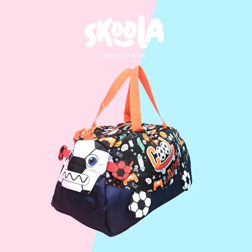 Skoola Tas Travel Pakaian Gym Anak Laki - Laki Astronot Dinosaurus Bola - Duffle