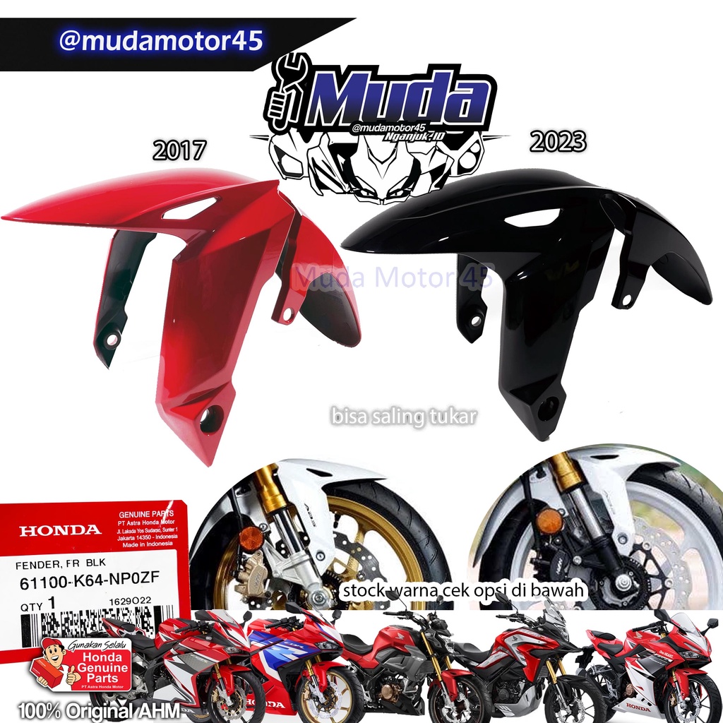 SPAKBOR DEPAN CBR250RR CBR150R K45R CB150R K15P CB150X K3B FENDER FR 61100-K64-N00ZB SLEBOR MERAG GL