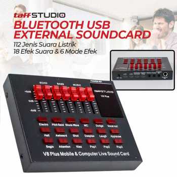 Sound Card V8 Plus Bluetooth Audio Mixer Soundcard Broadcast Mic K-Song