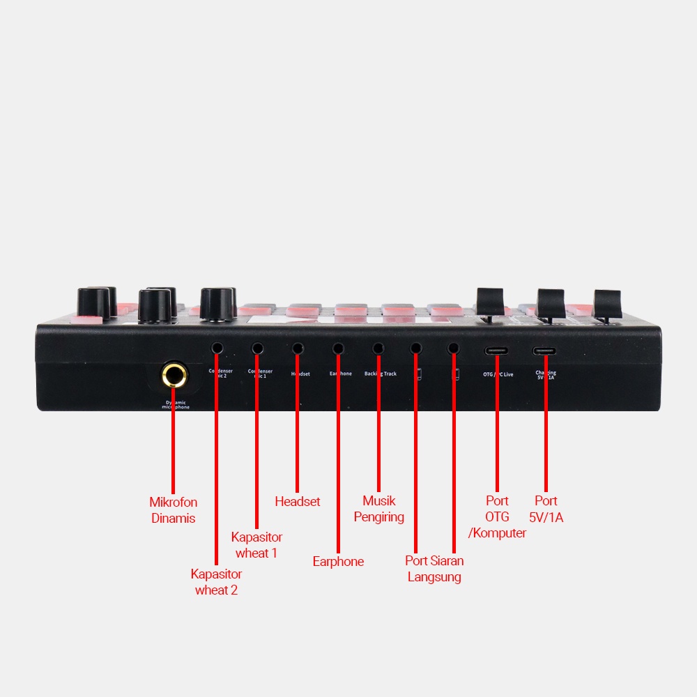 MOOER Mixer USB Sound Card Live Broadcast Recording Special Effect - M9 - Black