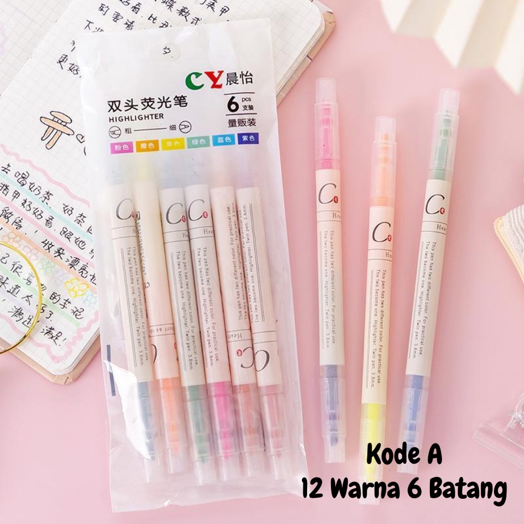 

1 Set Stabilo Panjang Warna Warni 2 Sisi