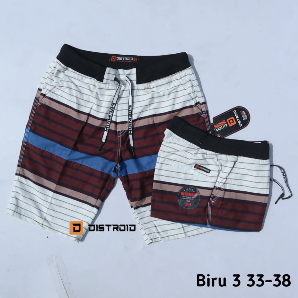 Celana Pendek Pria Surfing Distro Premium Pantai Santai kolor Rib Motif 3 Size 33-38