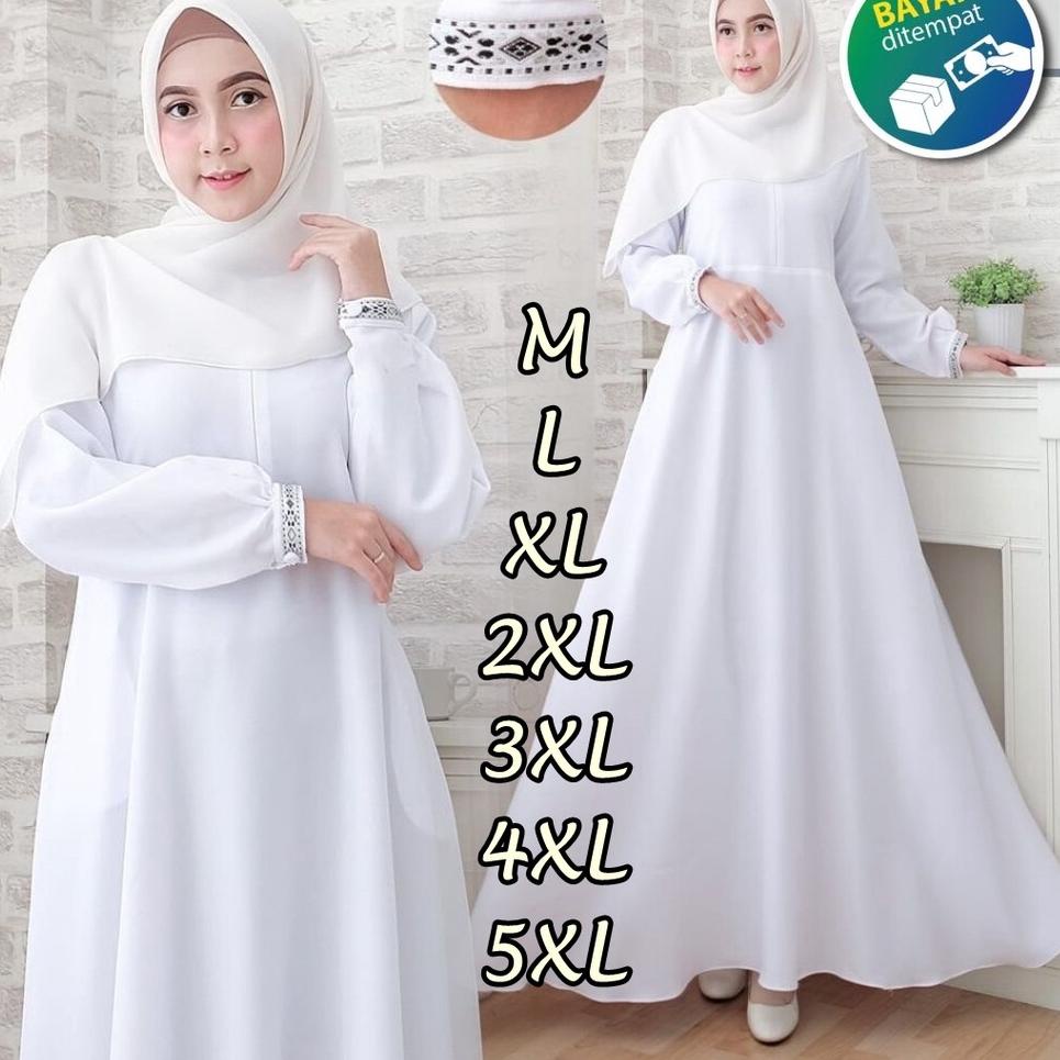 SHOPEE 8.8 Others Gamis Putih Modern Dress Wanita Putih Polos 2022 Gamis White/ Gamis Putih/ Gamis U