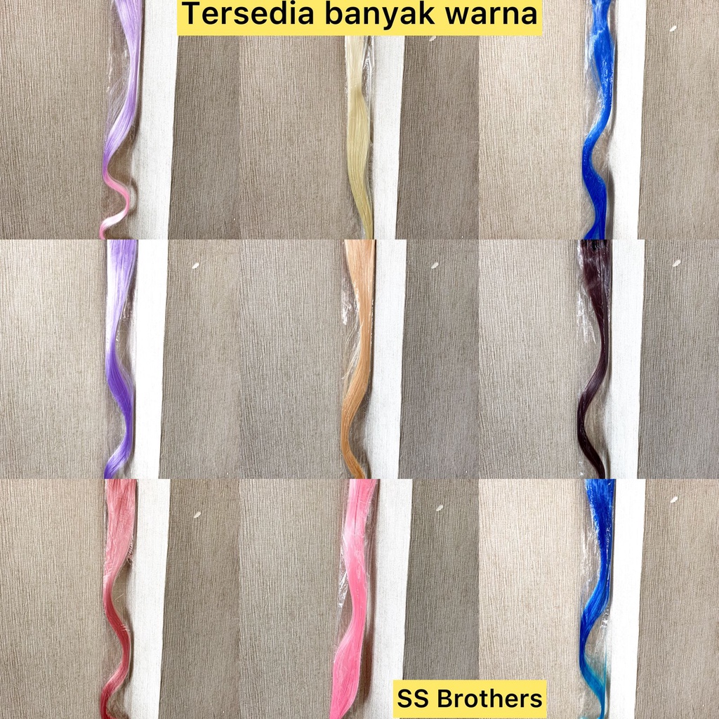 Hairclip Highlight / Hair Clip Warna Warni / Hairpiece Color High Light Rambut Palsu Extension