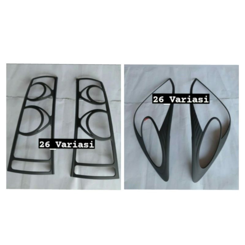 PAKET Garnish Lis Lampu Depan Belakang Avanza Xenia New Vvti 2008-2011 Hitam Doff