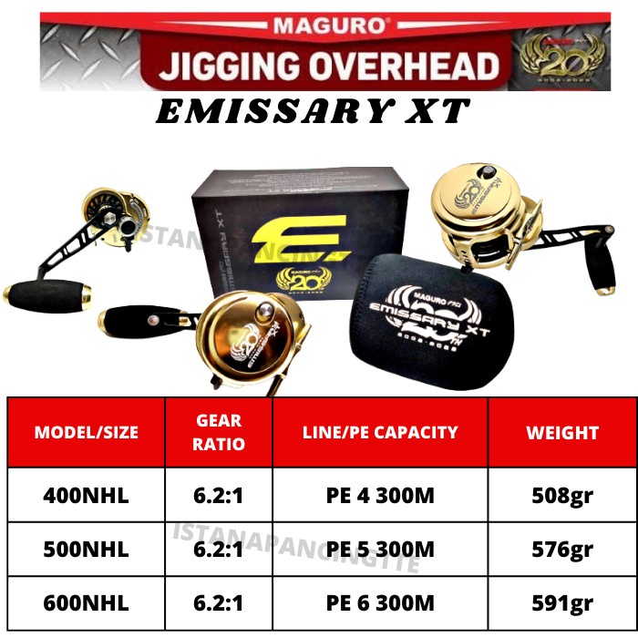 REEL OH MAGURO EMISSARY XT SIZE: 400, 500, 600/ HANDLE KIRI PANCING MANIA
