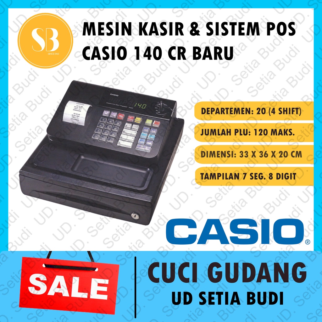 Mesin Kasir dengan POS Casio 140 CR 120 PLU Cash Register Asli Jepang Baru