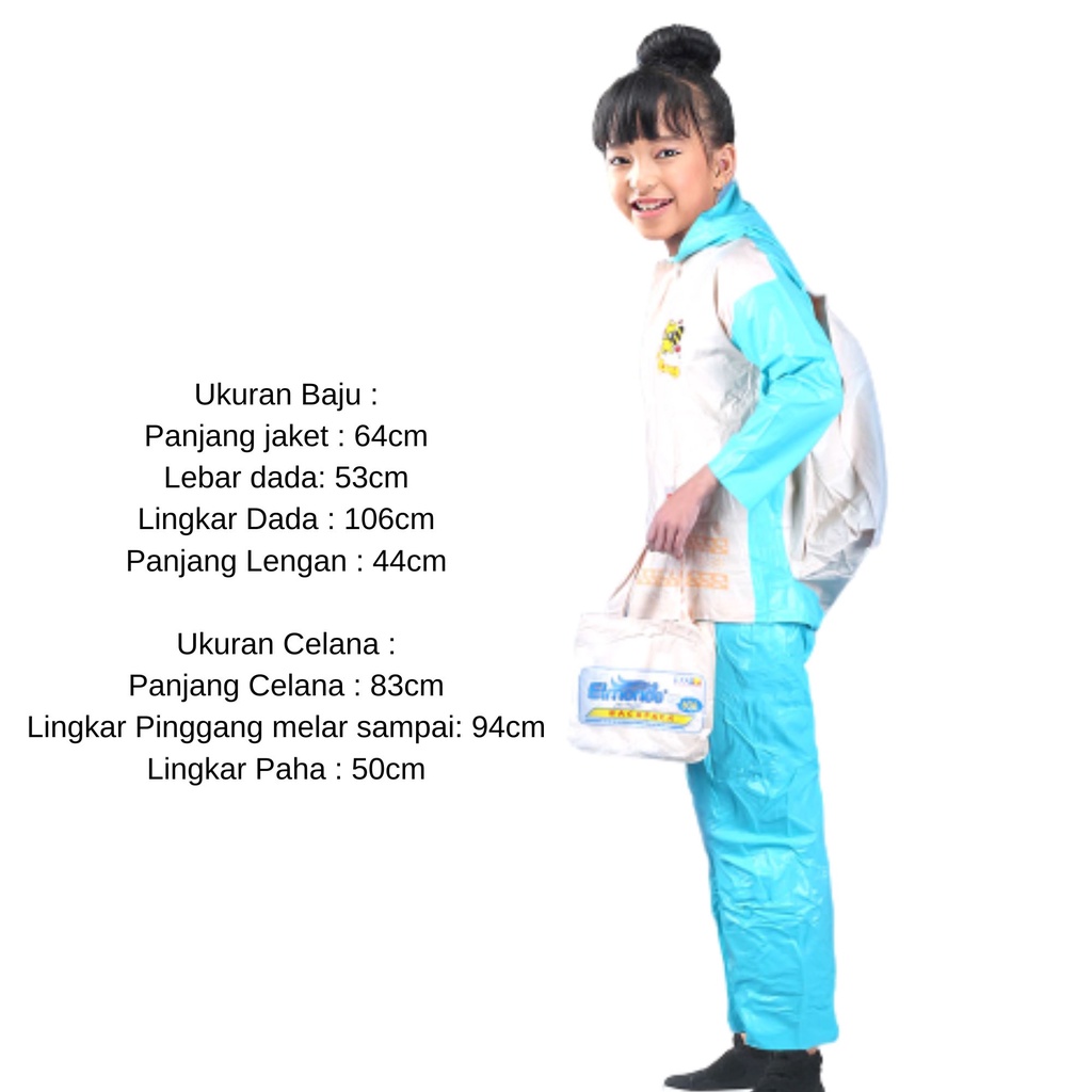 Jas Hujan Anak Perempuan Backpack Elmondo Tas Sekolah
