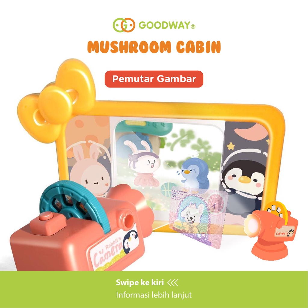 Mushroom Cabin - Mainan Edukasi Rumah Rumahan Anak Model Jamur Set Lengkap dengan Hewan