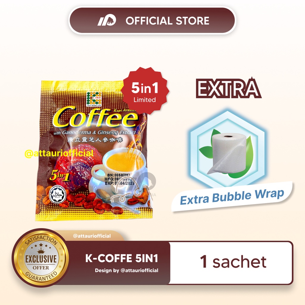 [EXCLUSIVE] COFFEE 5 in 1 K-Coffe Original K-Link (1 Box isi 20 Sachet) Kopi Ginseng dengan Ganoderm