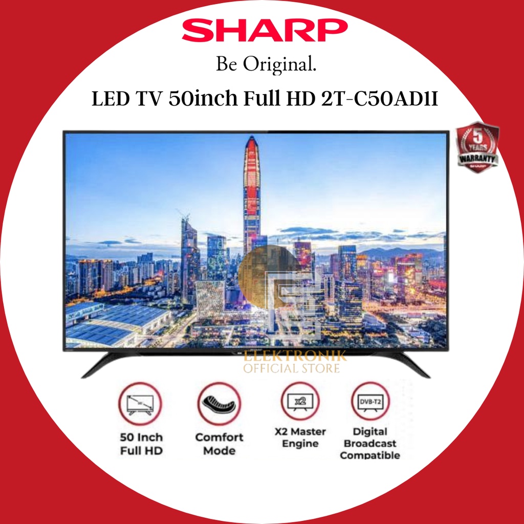 Sharp 2TC50AD1I TV LED Digital 50 Inch Full HD X2 Master Engine Antenna Booster Aquos Series LED TV 